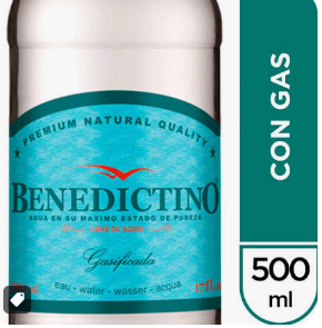 AGUA BENEDICTINO CON GAS 500 CC